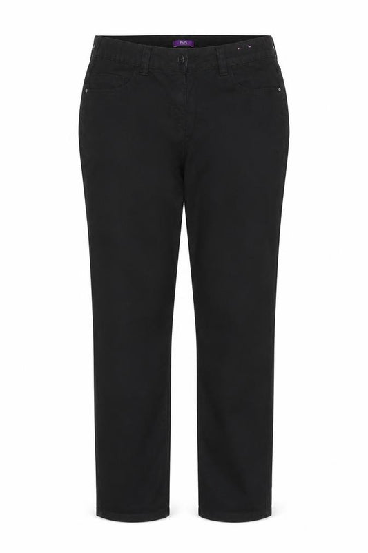 F&F Women Black UK 16 Straight Leg Stretch Jeans Mid Rise