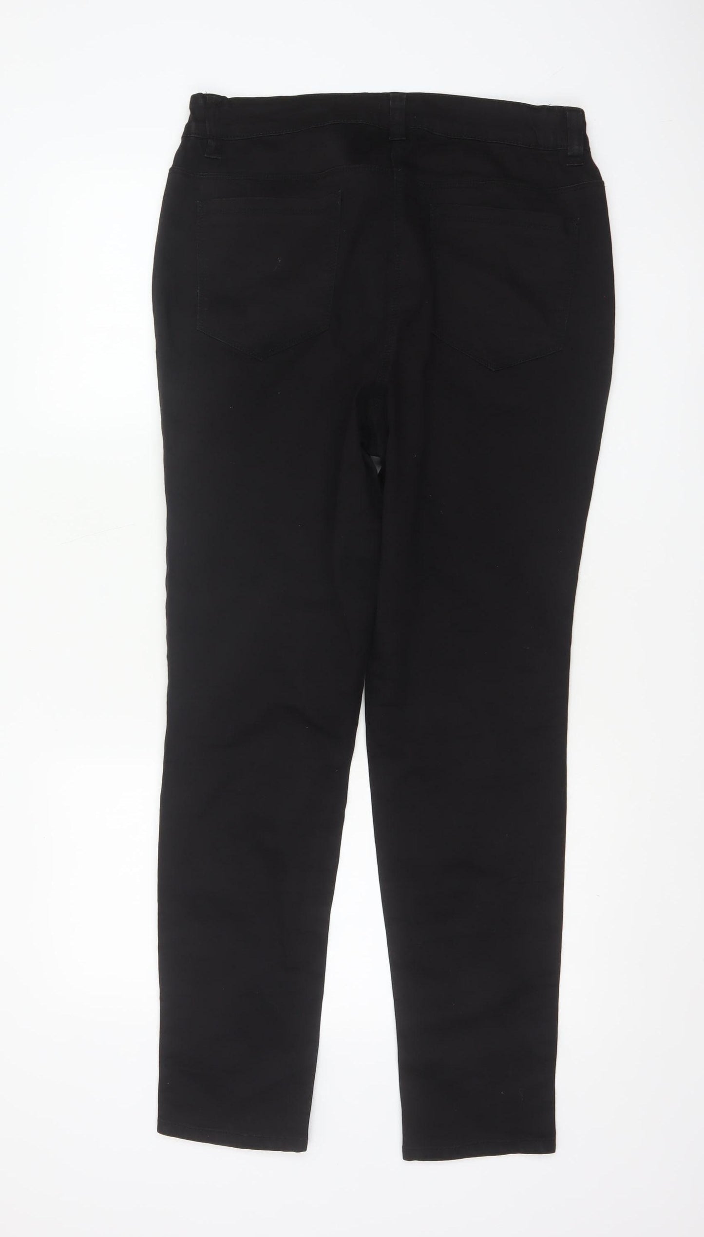 F&F Women Black UK 16 Straight Leg Stretch Jeans Mid Rise