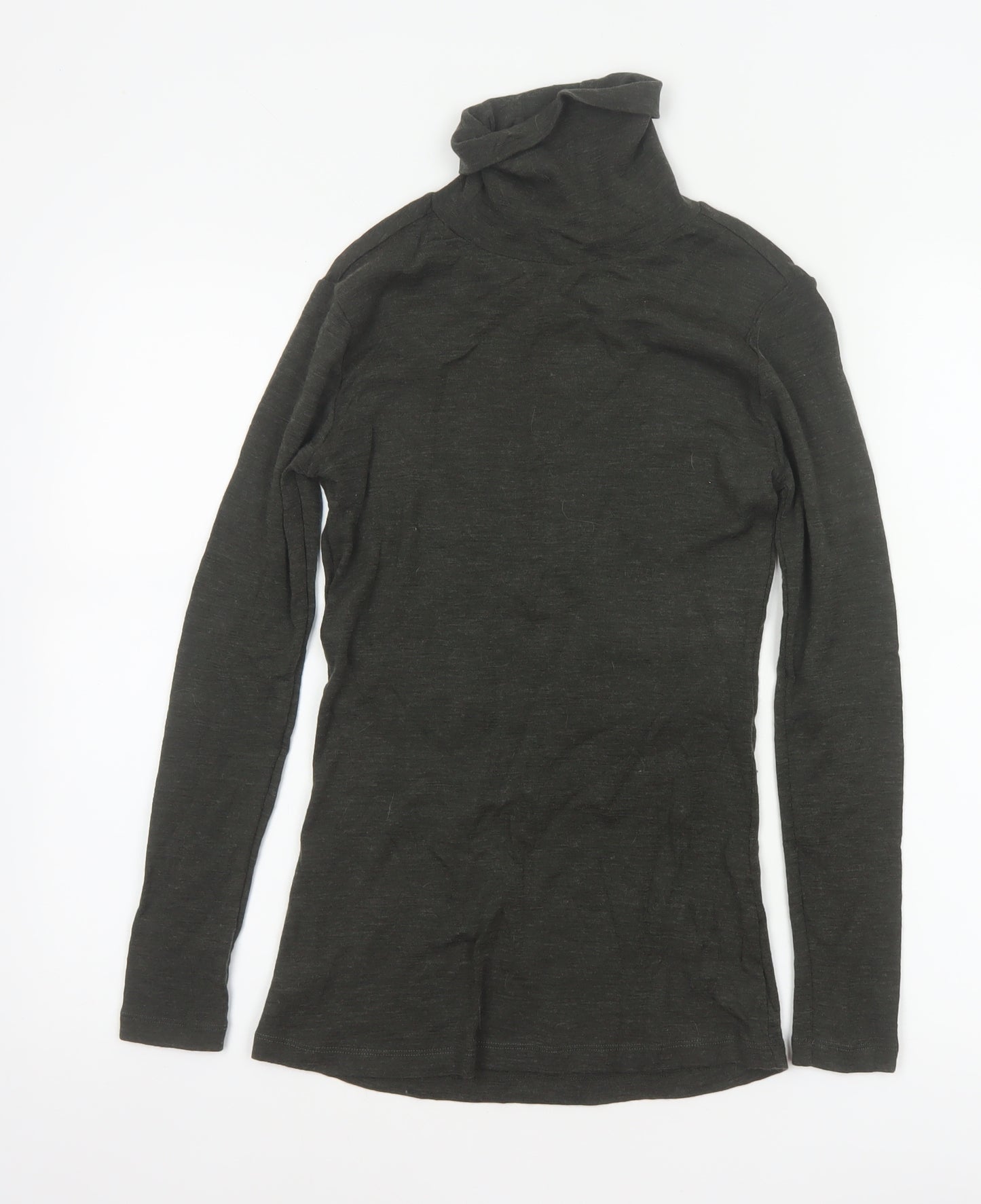 Foil Women Black S 100% Merino Wool Roll Neck Slim Jumper