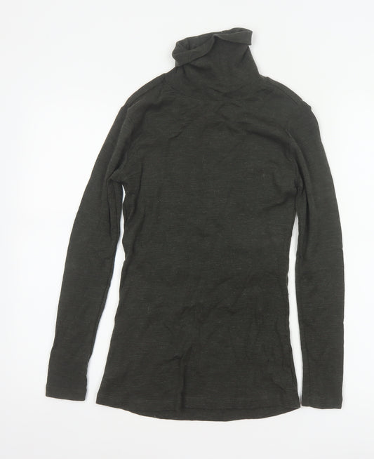 Foil Women Black S 100% Merino Wool Roll Neck Slim Jumper