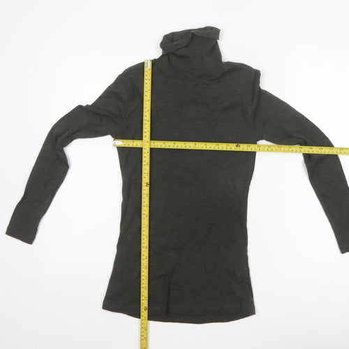 Foil Women Black S 100% Merino Wool Roll Neck Slim Jumper