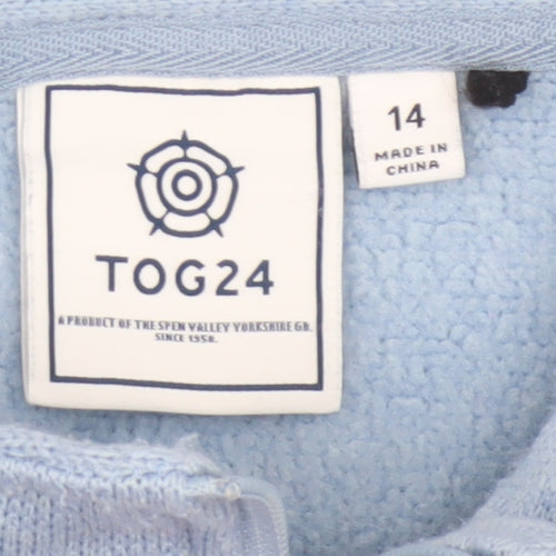 TOG24 Women Blue UK 14 Quarter Zip Fleece Sweatshirt Outdoor