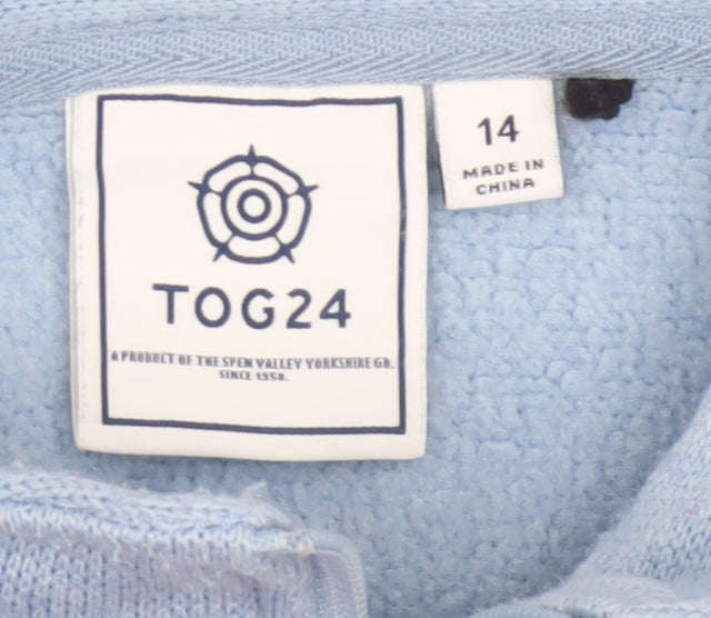 TOG24 Women Blue UK 14 Quarter Zip Fleece Sweatshirt Outdoor