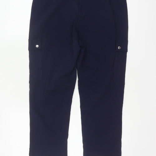 Enrico Women Blue Size 12 Straight Leg Stretch Cargo Trousers