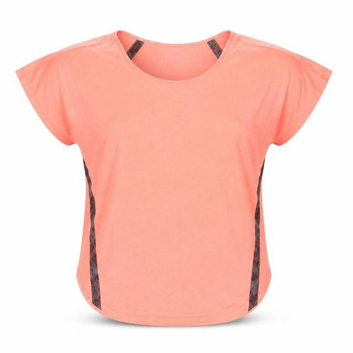 Dunnes Stores Women Coral UK 10 Stretch Scoop Neck Colourblock T-Shirt