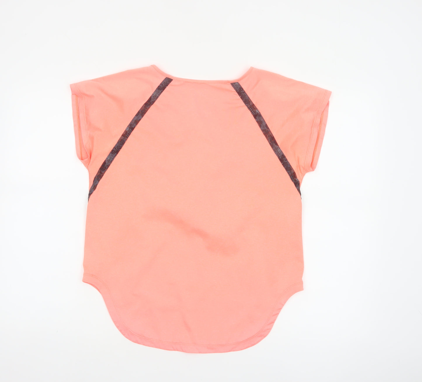 Dunnes Stores Women Coral UK 10 Stretch Scoop Neck Colourblock T-Shirt