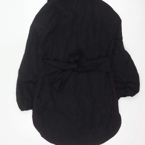 PrettyLittleThing Women Black UK 8 Shirt Dress Balloon Sleeve Belted