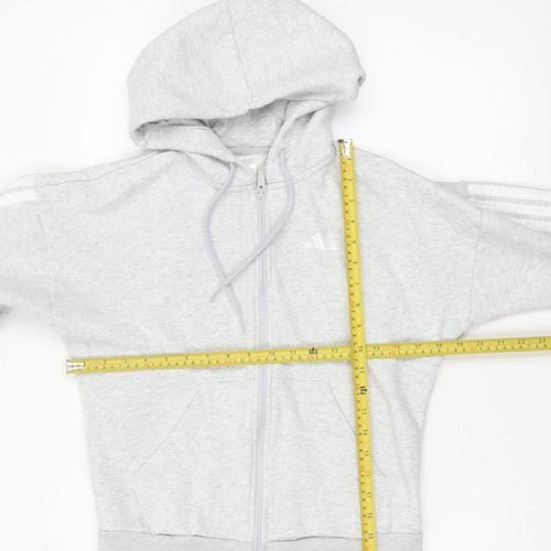 Adidas Women’s Grey XS Full Zip Hooded Logo Hoodie