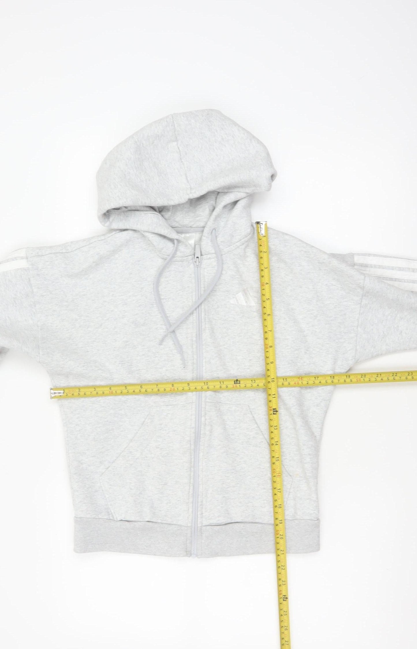 Adidas Women’s Grey XS Full Zip Hooded Logo Hoodie