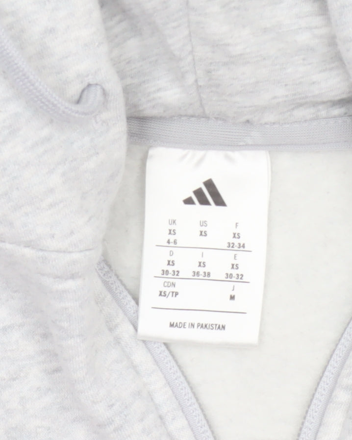 Adidas Women’s Grey XS Full Zip Hooded Logo Hoodie