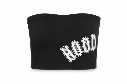 Front view of Hoodrich Women’s Black XS Strapless Stretch Logo Camisole Top
