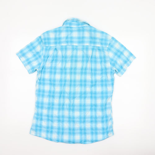 Blackpoint Men’s Blue Check Cotton Short Sleeve Button-Up Shirt M