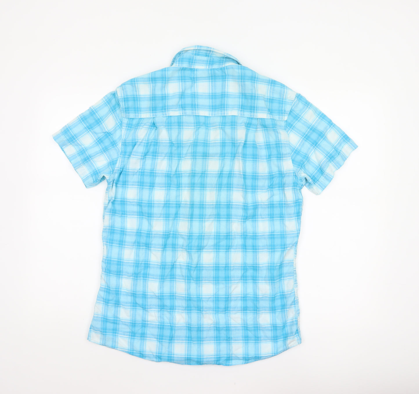 Blackpoint Men’s Blue Check Cotton Short Sleeve Button-Up Shirt M