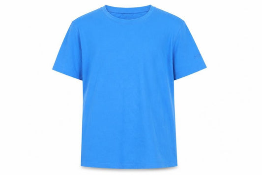 Cotton Traders Men Blue L Cotton Crew Neck Short Sleeve Logo T-Shirt