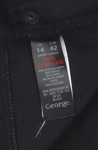 George Women’s Black UK 14 Short Bootcut Stretch Jeans