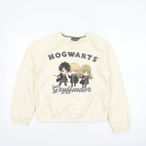 Harry Potter Girls Ivory 12-13 Years Gryffindor Graphic Pullover Sweatshirt
