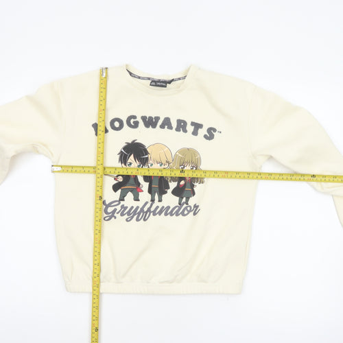 Harry Potter Girls Ivory 12-13 Years Gryffindor Graphic Pullover Sweatshirt