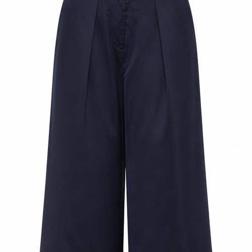 Finery Women Blue UK 14 High Rise Cropped Wide Leg Trousers