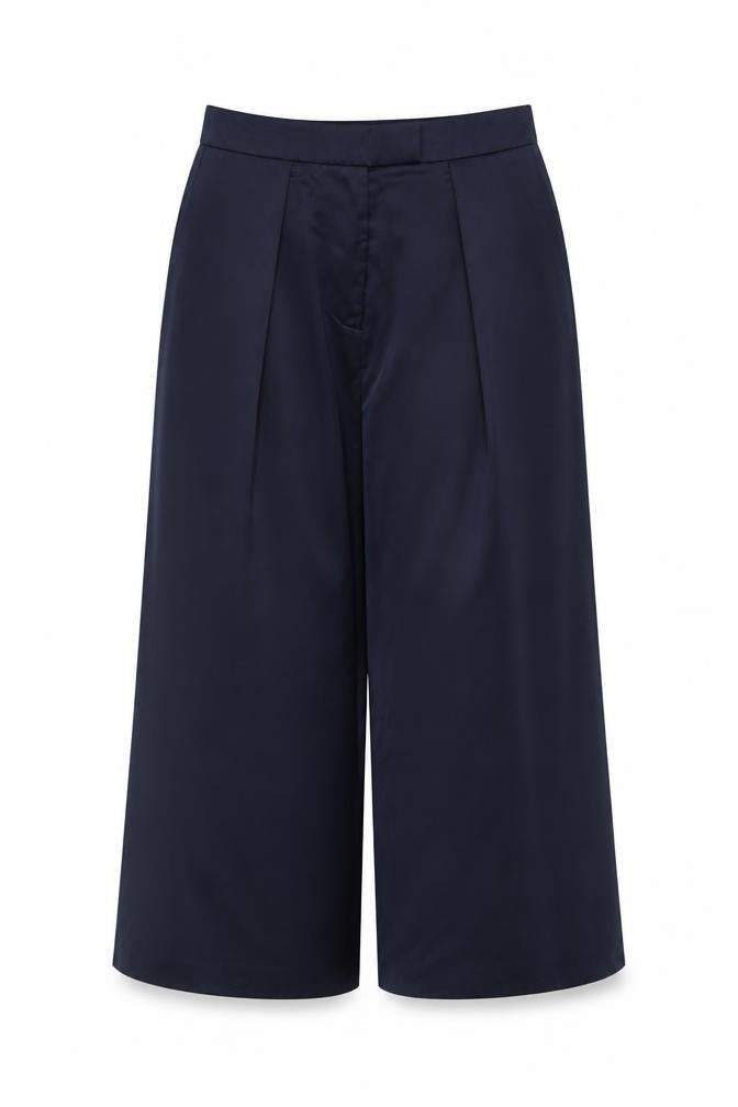 Finery Women Blue UK 14 High Rise Cropped Wide Leg Trousers