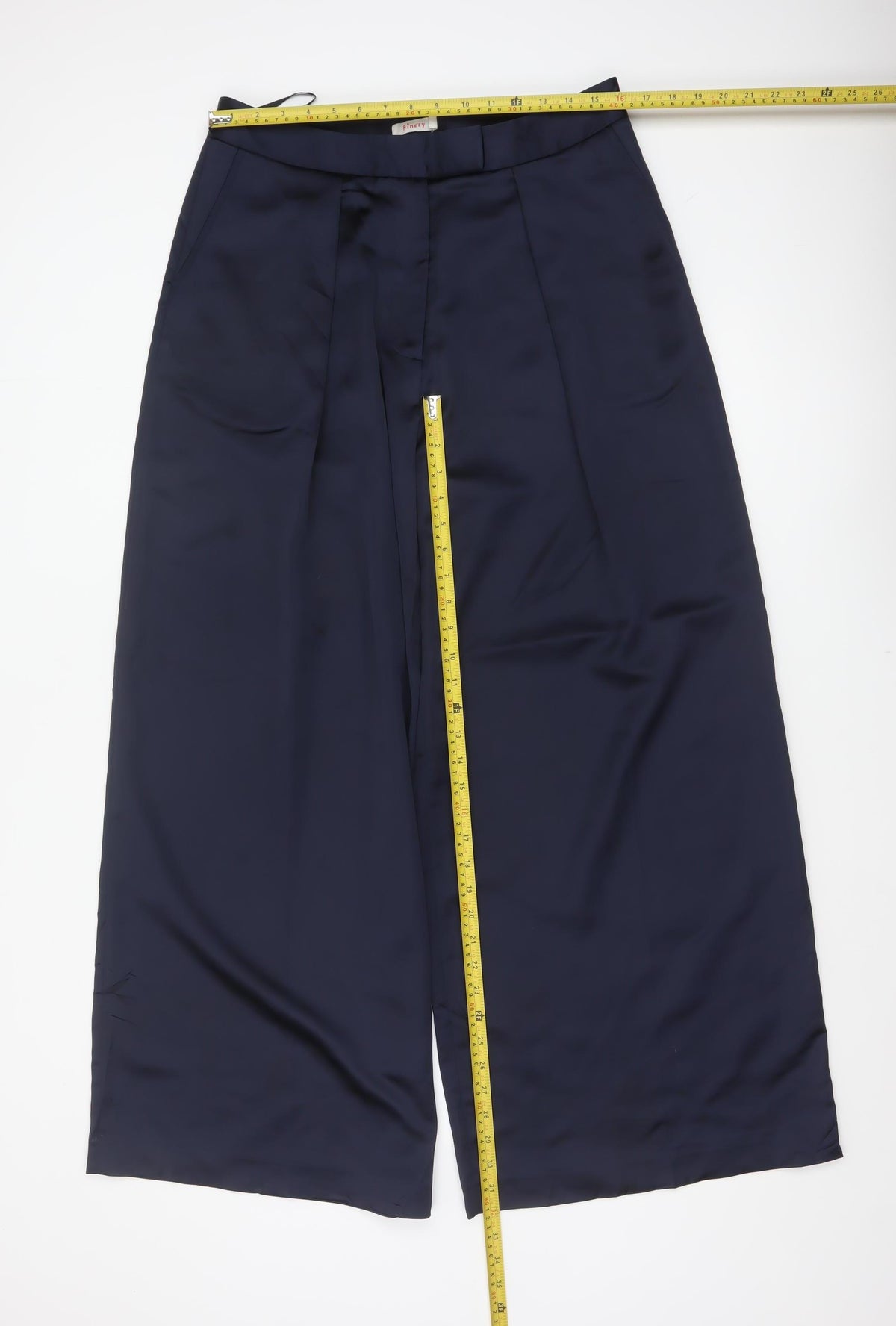 Finery Women Blue UK 14 High Rise Cropped Wide Leg Trousers