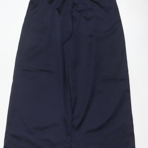 Finery Women Blue UK 14 High Rise Cropped Wide Leg Trousers