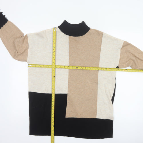 Wallis Women’s Multicoloured UK 12 Colour Block Mock Neck Jumper