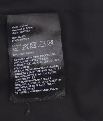 H&M Women’s Black UK 6 Straight Pencil Mini Skirt Lined