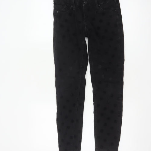 Topshop Moto Women’s Black Polka Dot Skinny Jeans W26 L28 UK 8 Petite