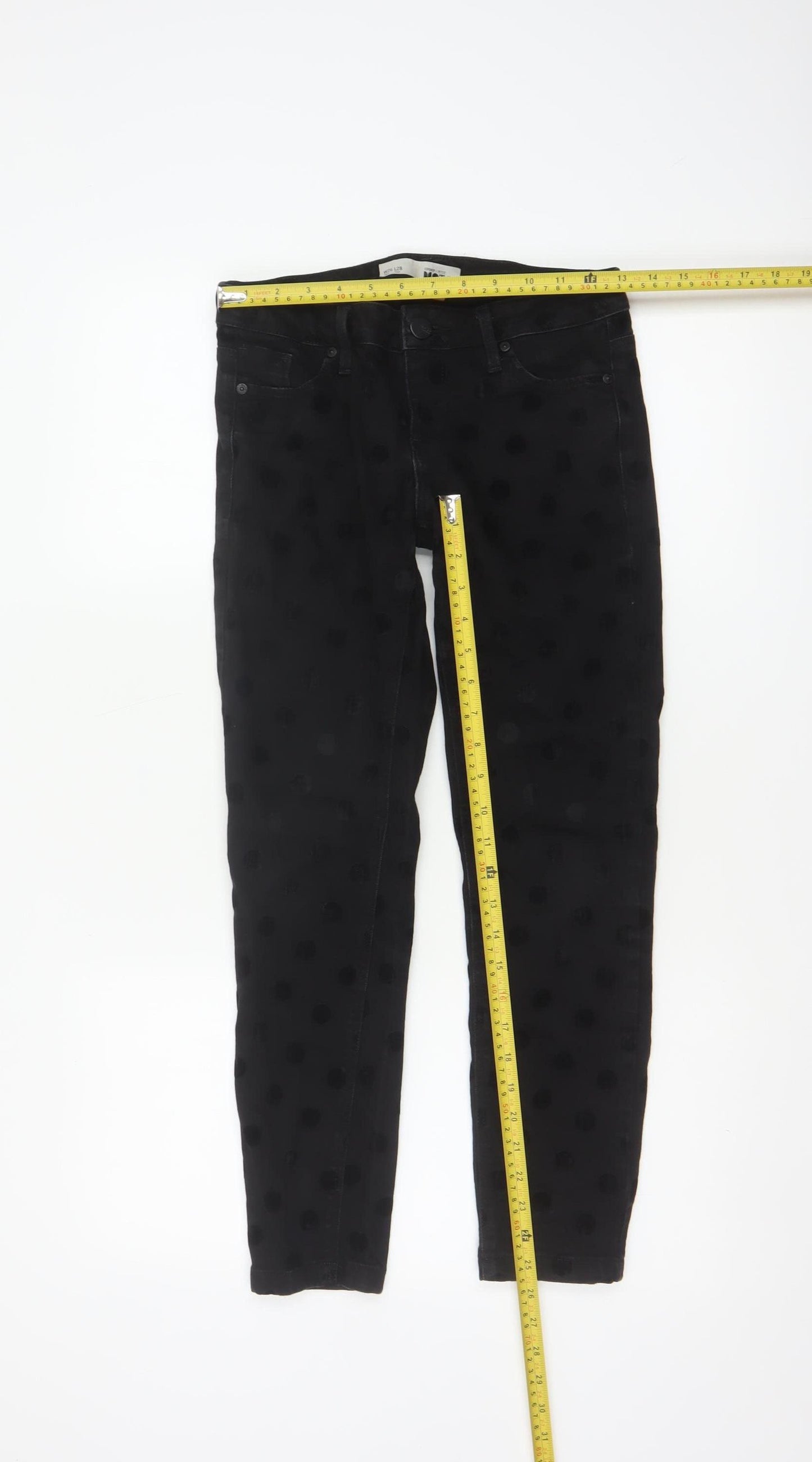 Topshop Moto Women’s Black Polka Dot Skinny Jeans W26 L28 UK 8 Petite