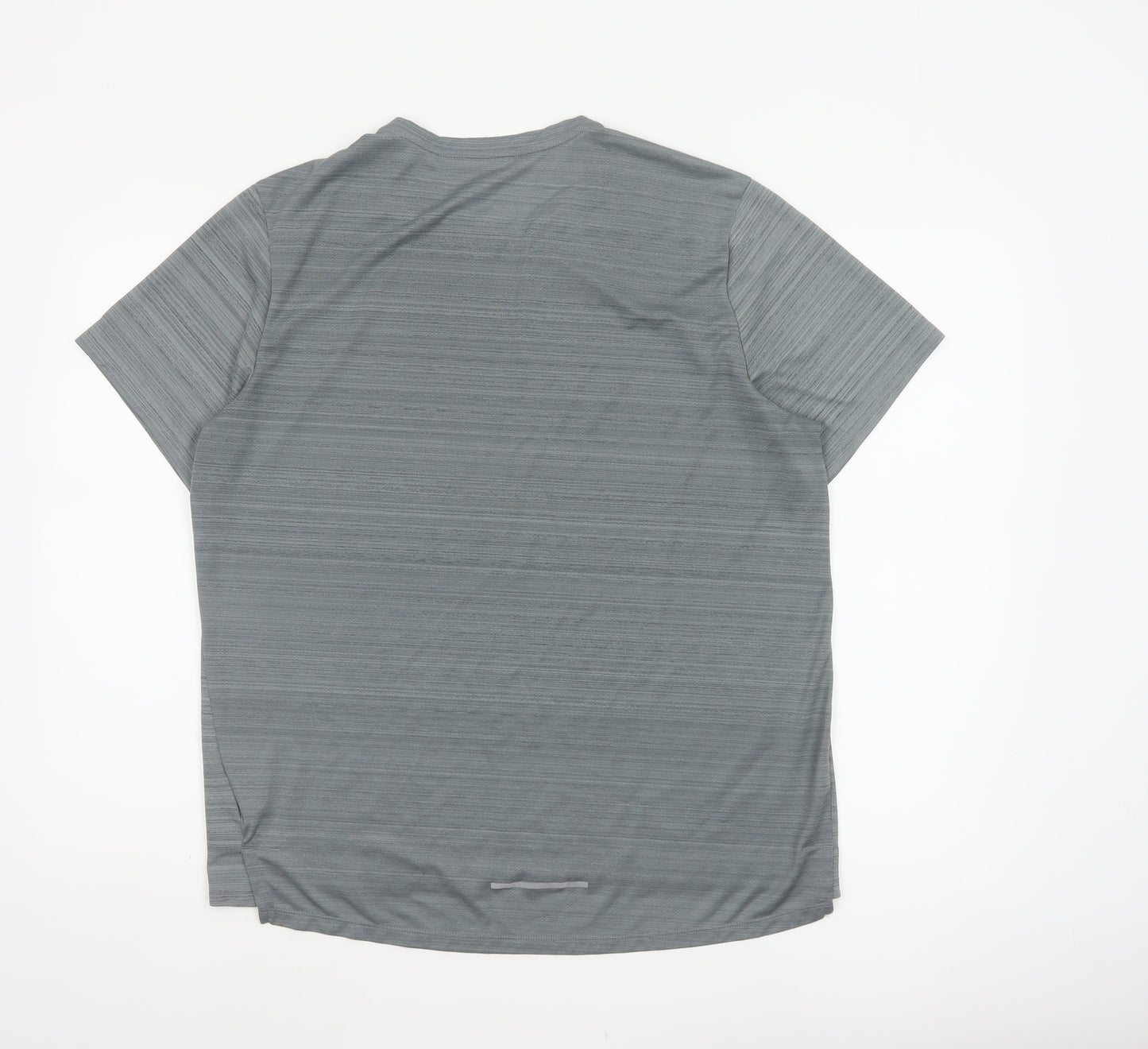 Nike Men Grey L Dri-FIT Running Short Sleeve Crew Neck T-Shirt