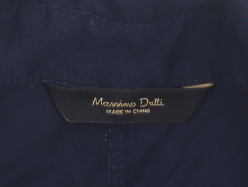 Massimo Dutti Women Blue UK 10 Lyocell Collared Button-Up Shirt