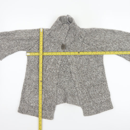 Nü Look Women’s Grey Size 10 Chunky Knit Cape High Neck Alpaca Blend