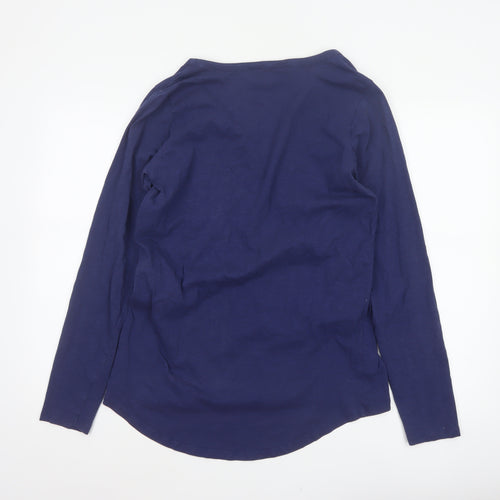 Long Tall Sally Women’s Blue UK 14 Tall Cotton Henley Tunic Blouse