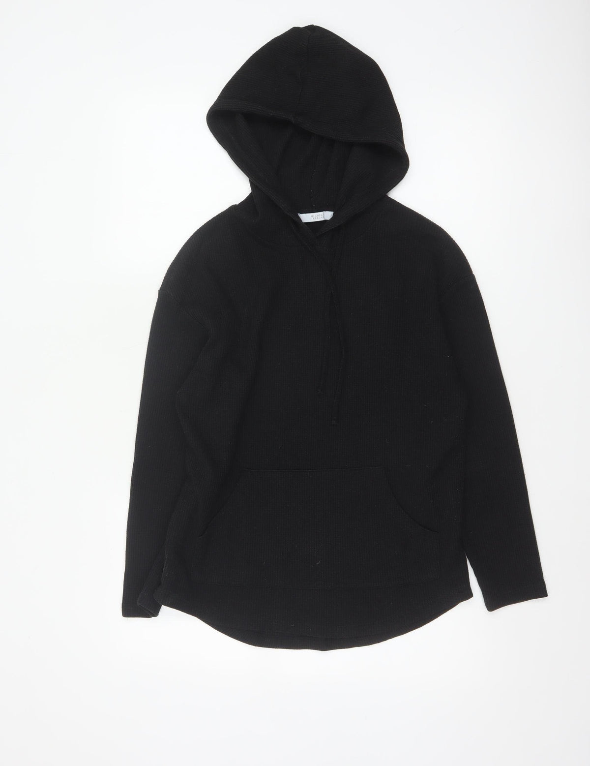 Additional front view of Michelle Keegan Women Black UK 8 Pullover Hoodie Longline Pockets