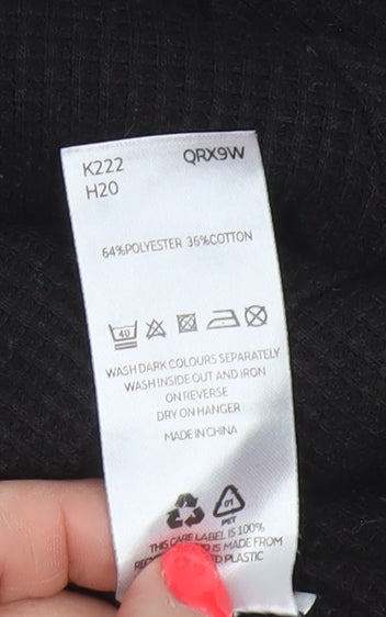 Brand and care label for Michelle Keegan Women Black UK 8 Pullover Hoodie Longline Pockets