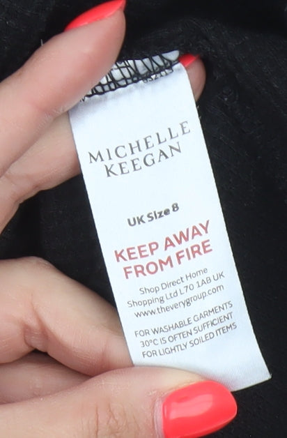 Additional view of Michelle Keegan Women Black UK 8 Pullover Hoodie Longline Pockets