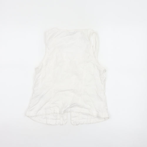 Marks and Spencer Women’s White Size 12 Linen Blend Lace Camisole Blouse