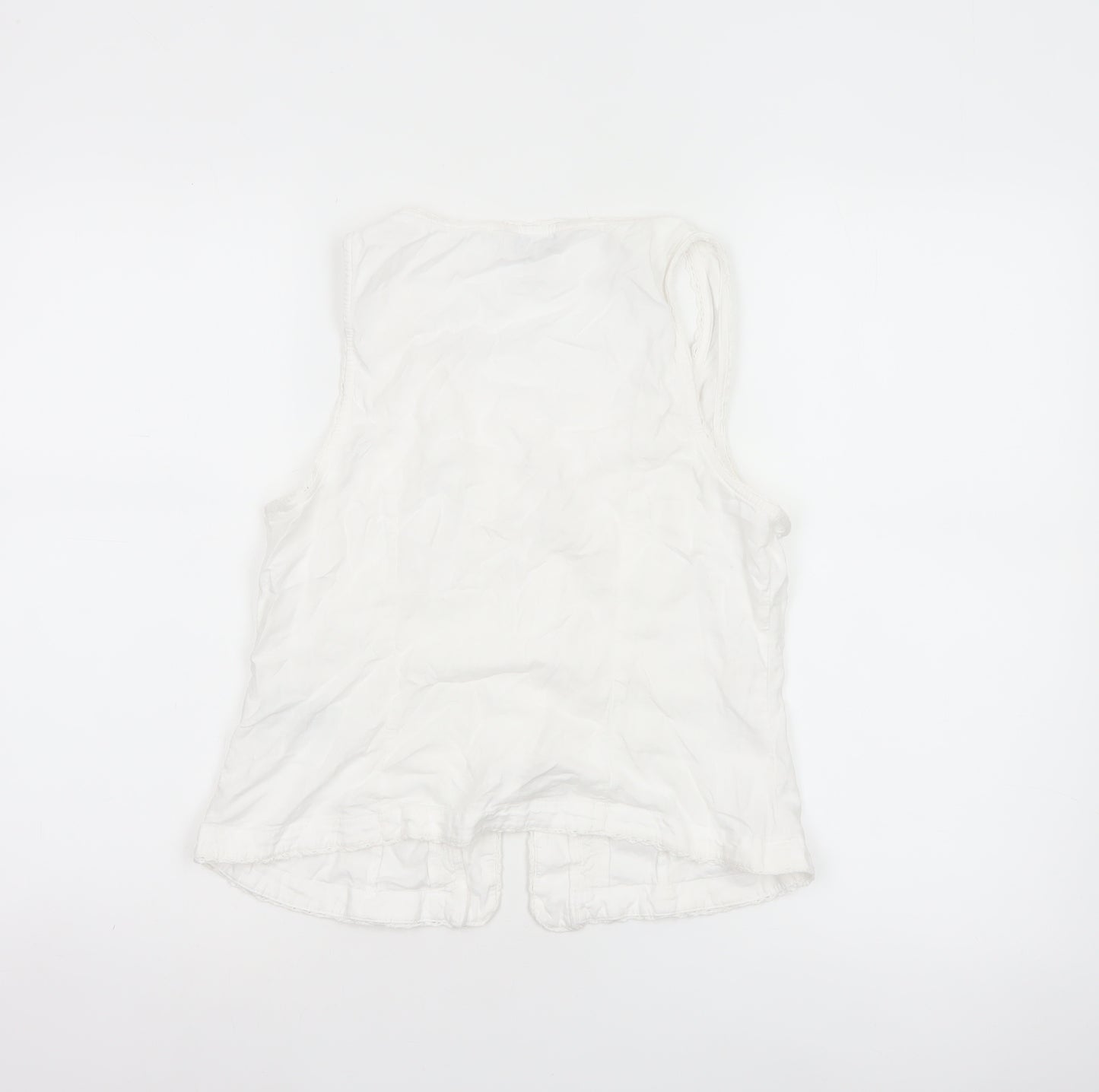 Marks and Spencer Women’s White Size 12 Linen Blend Lace Camisole Blouse