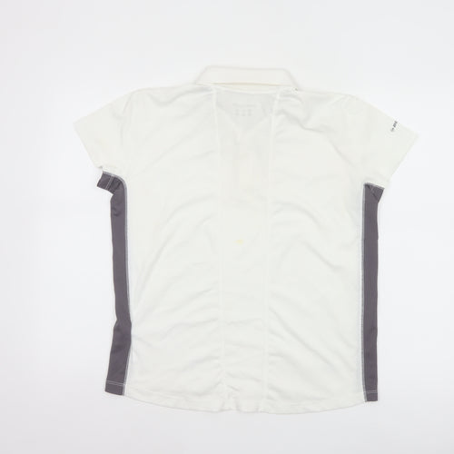 Dunlop Boys White Grey 13-14 Years Sports Polo Shirt Mesh