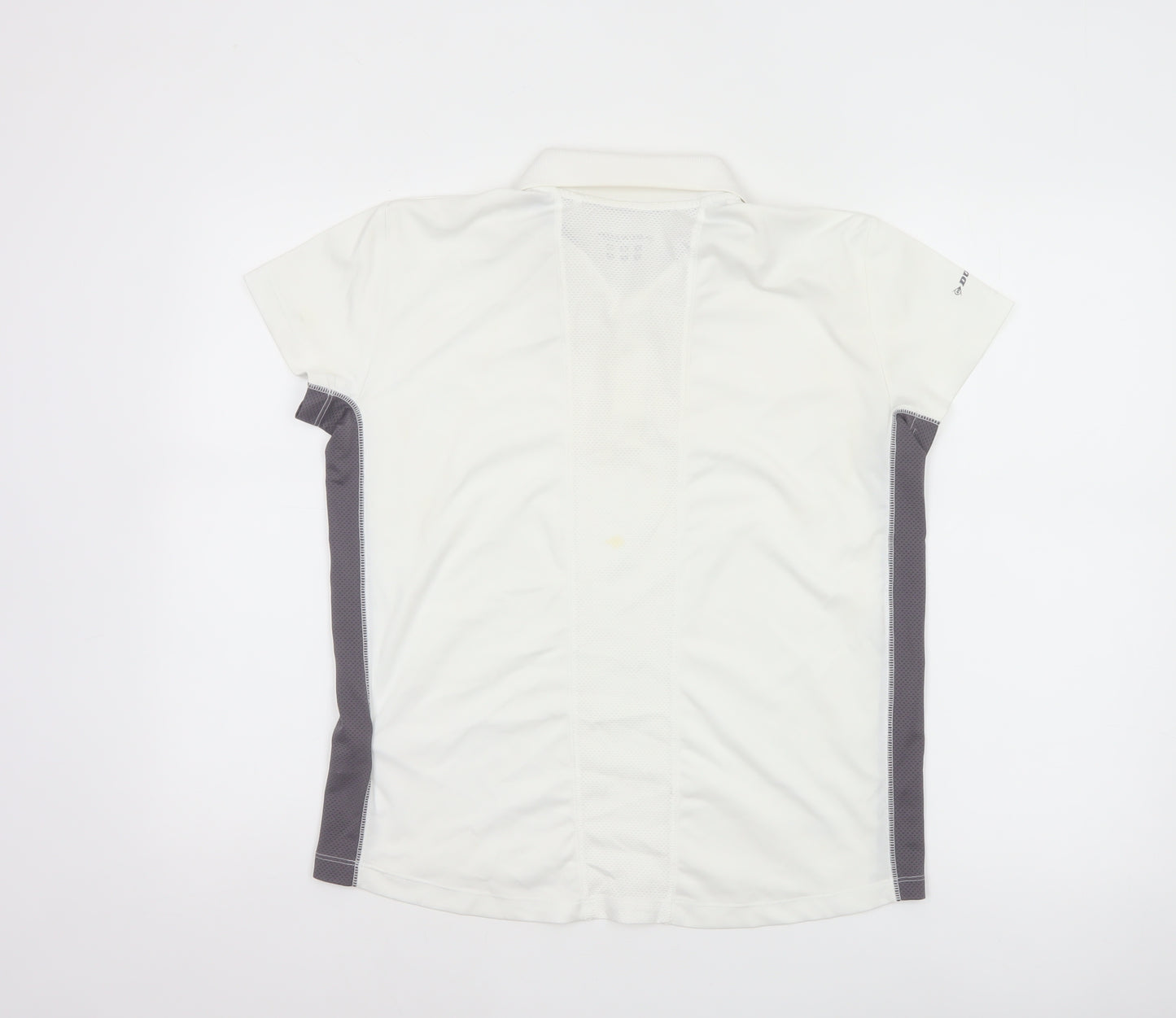 Dunlop Boys White Grey 13-14 Years Sports Polo Shirt Mesh