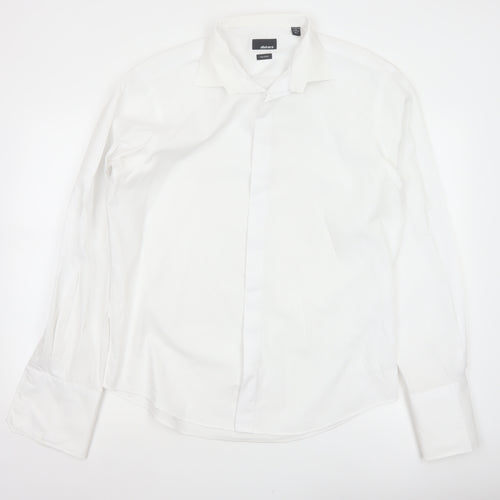 Slaters Men White 16.5 Tailored Slim Formal Dress Shirt French Cuff