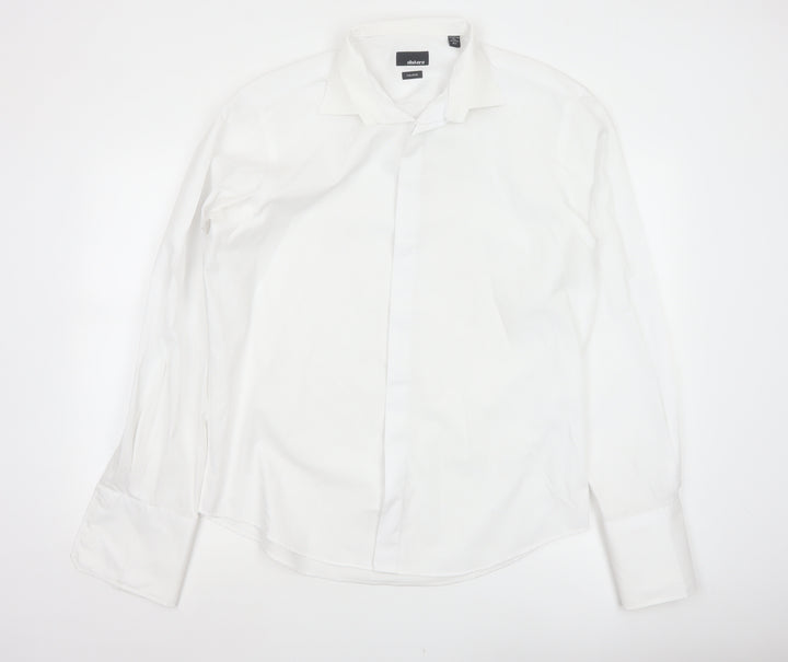 Slaters Men White 16.5 Tailored Slim Formal Dress Shirt French Cuff