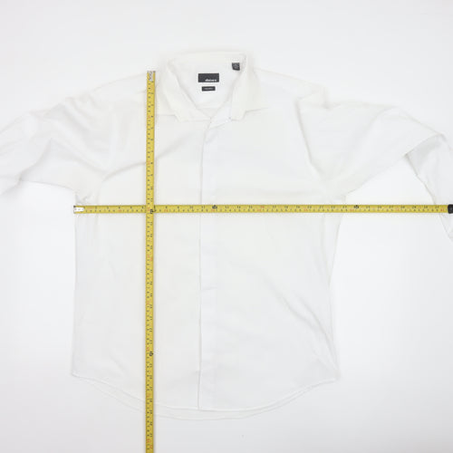 Slaters Men White 16.5 Tailored Slim Formal Dress Shirt French Cuff