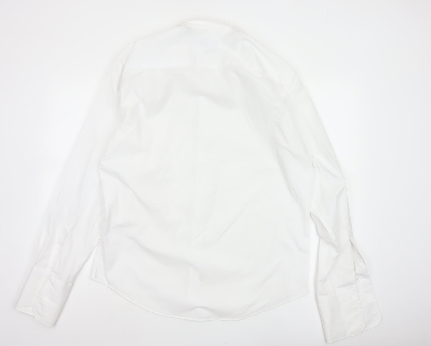 Slaters Men White 16.5 Tailored Slim Formal Dress Shirt French Cuff