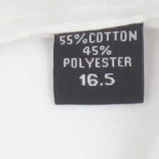 Slaters Men White 16.5 Tailored Slim Formal Dress Shirt French Cuff
