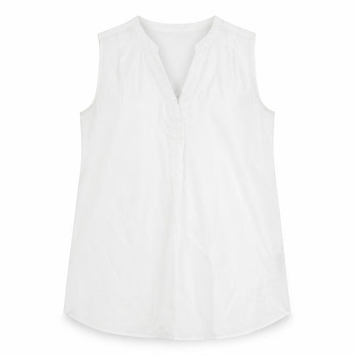 Marks and Spencer Women White Size 12 Sleeveless V-Neck Blouse