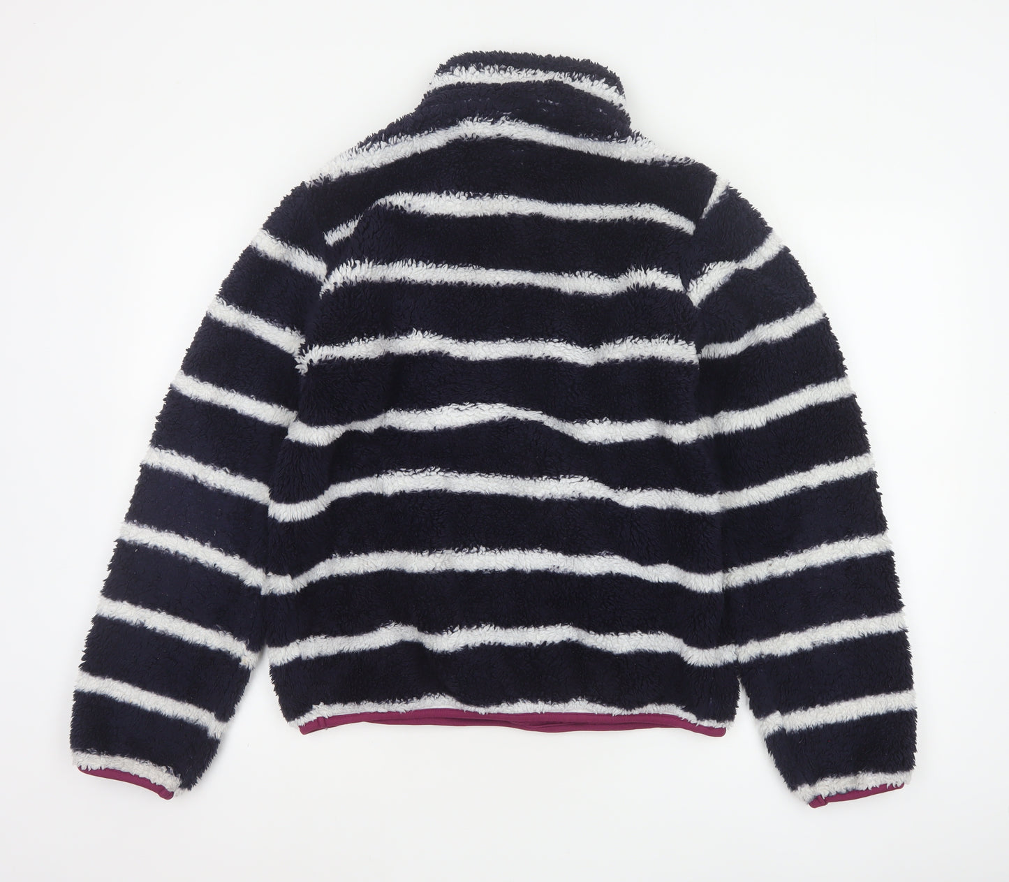 Mountain Warehouse Women Navy Stripe Fleece 1/4 Zip Sweatshirt UK 12