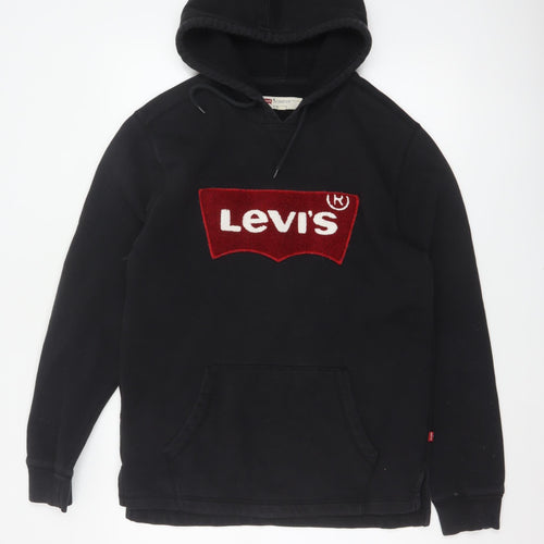 Levi's Men's Black M Pullover Hoodie Embroidered Logo Cotton Blend