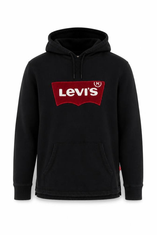 Levi's Men's Black M Pullover Hoodie Embroidered Logo Cotton Blend