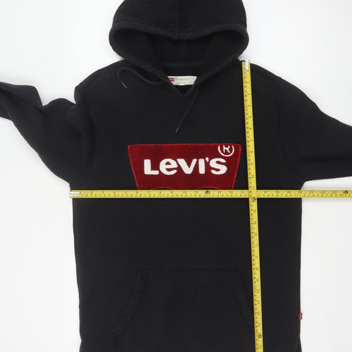 Levi's Men's Black M Pullover Hoodie Embroidered Logo Cotton Blend